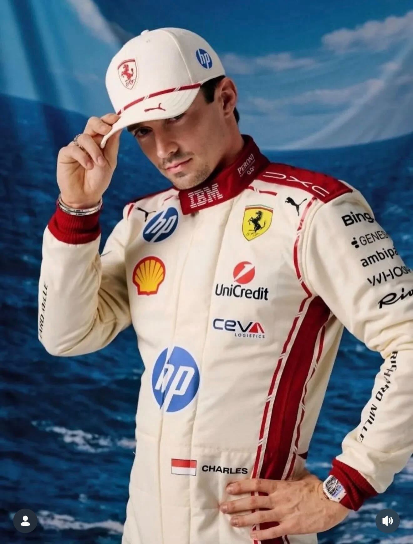 Gorra Scuderia Ferrari Charles Lecrerc GP de Mónaco 2026