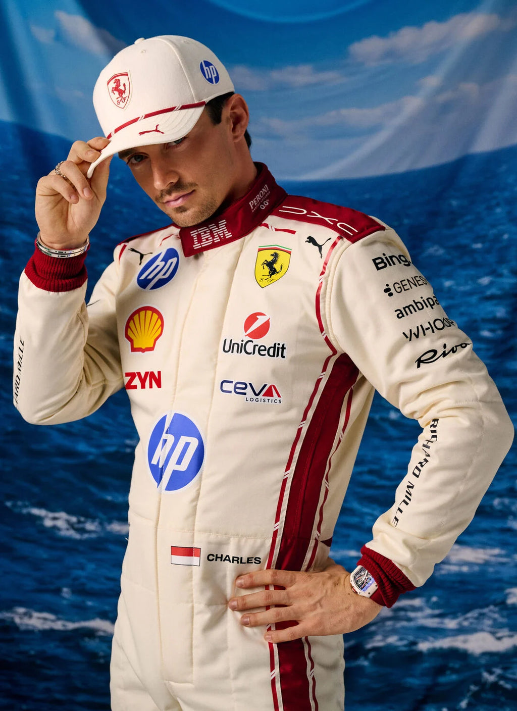 Gorra Scuderia Ferrari Charles Lecrerc GP de Mónaco 2026