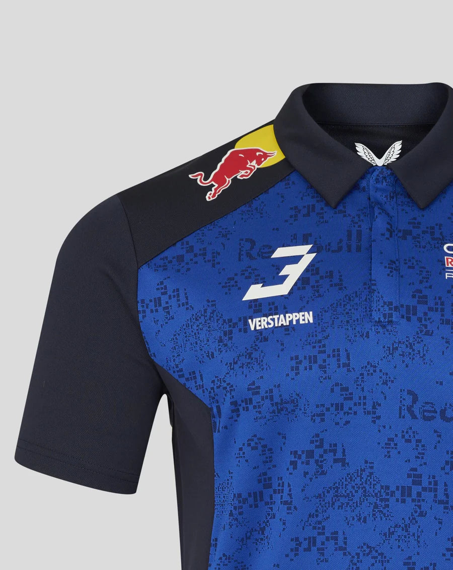 Polo azul del equipo Red Bull Racing F1 Max Verstappen (temporada 2026)